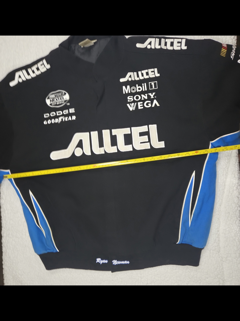 Black & Blue Racing-Style Bomber Jacket - Picture 6 of 9